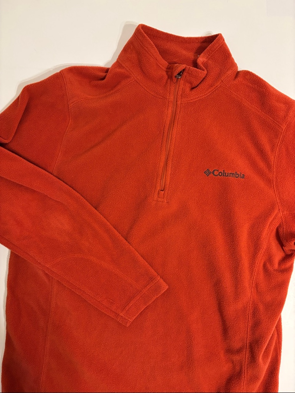 Columbia Lightweight Orange Half-Zip Fleece Pullover - XS